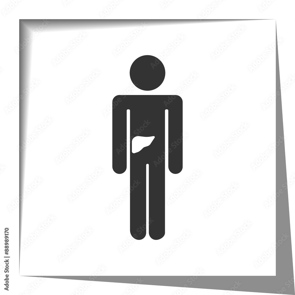 Liver icon with cut out shadow effect