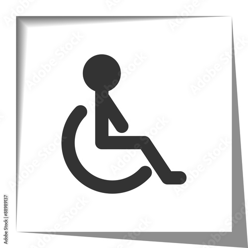 Wheel Chair icon with cut out shadow effect