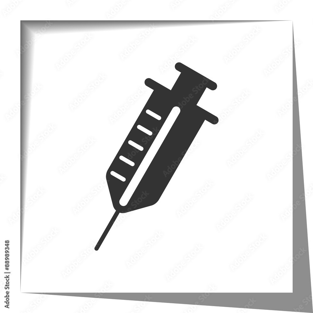 Syringe icon with cut out shadow effect