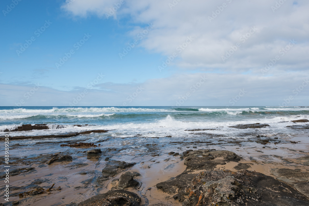 Scenic Australia Beach and Blue sea on the way of Great Ocean Road, Victoria, Australia. Scenic Australia Beach and Blue sea on the way of Great Ocean Road, Victoria, Australia.