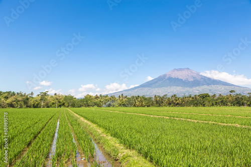 Simbung volcano in Java in Indonesia