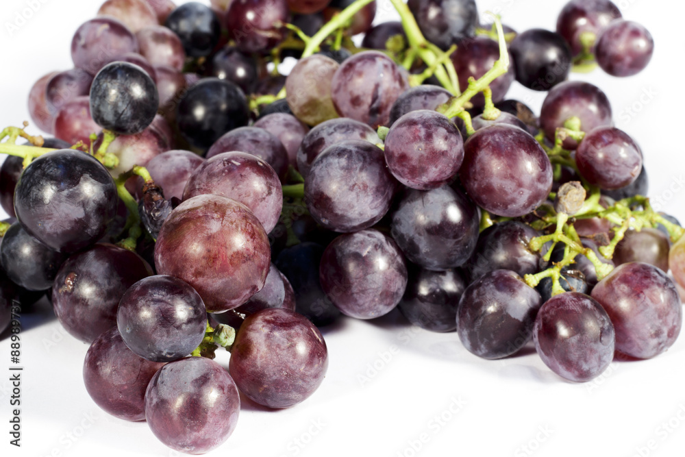 Bunch of red table grapes on white Bunch of red table grapes on white