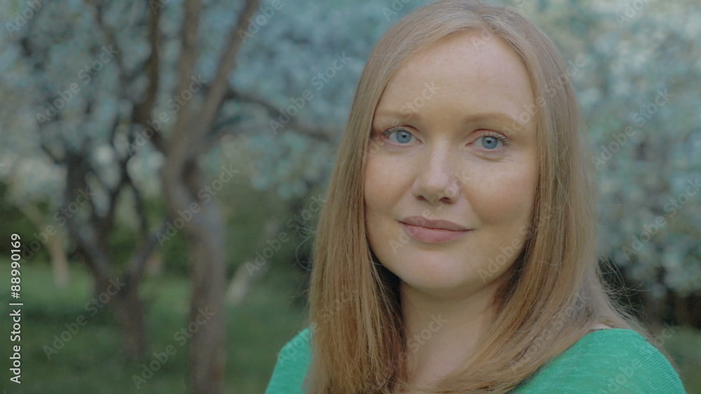 Portrait of young woman outdoor featuring natural beauty 