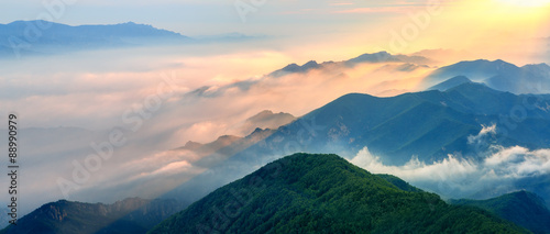 Foggy landscape in the mountains. © Li Ding