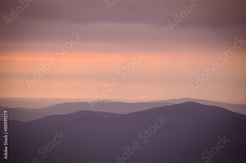 Sunset view across the Appalachian Mountains © littleny