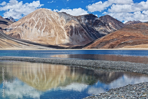 Mountain lake Panggong Tso in India Ladakh