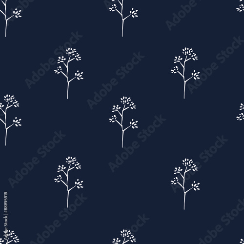 Seamless hand-drawn floral pattern with herbs © Ms.Moloko