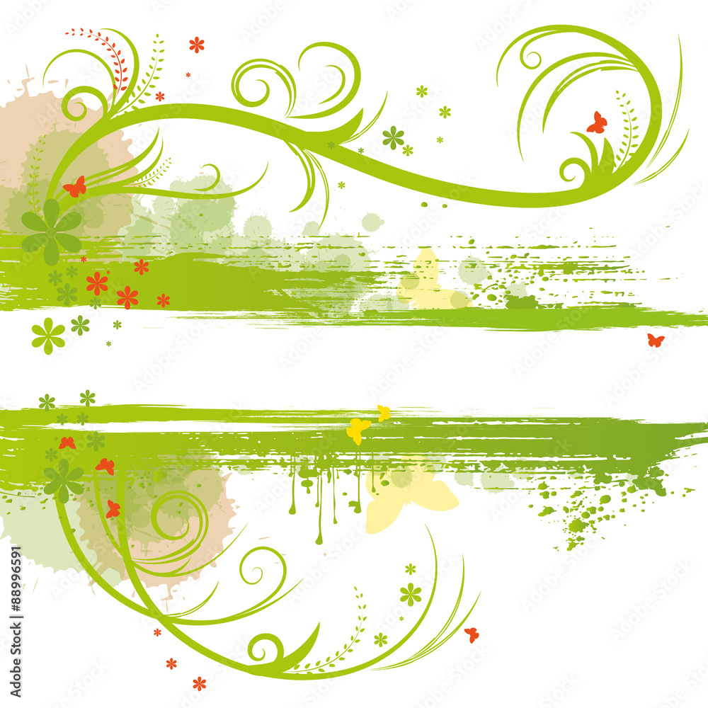 Karte in floralem Design | Grunge | Sketch | Ornamente Karte in floralem Design | Grunge | Sketch | Ornamente
