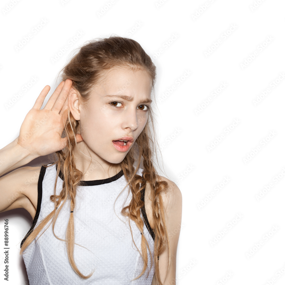 Closeup of Fashion girl hipster with pigtails Closeup of Fashion girl hipster with pigtails