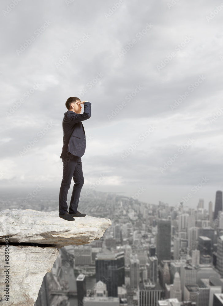 Businessman looking to the future Businessman looking to the future