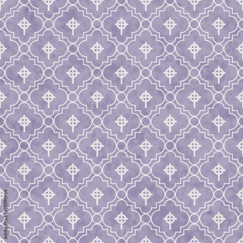 Pale Purple and White Celtic Cross Symbol Tile Pattern Repeat Ba