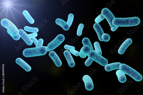 Foto Microscopic illustration of bacteria, model of bacteria, realistic illustration