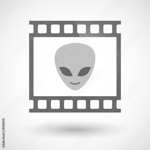 Photographic film icon with an alien face