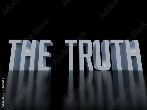 The truth on black background