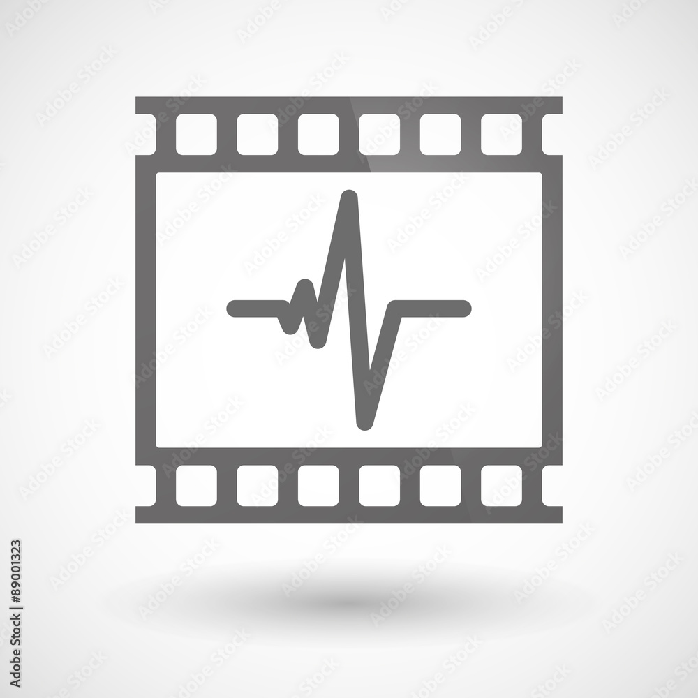 Photographic film icon with a heart beat sign