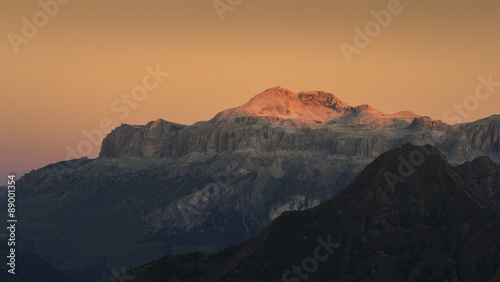 Sunrise in Dolommites Mountains