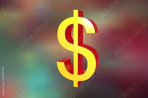 Digital illustration of Dollar sign on colorful background