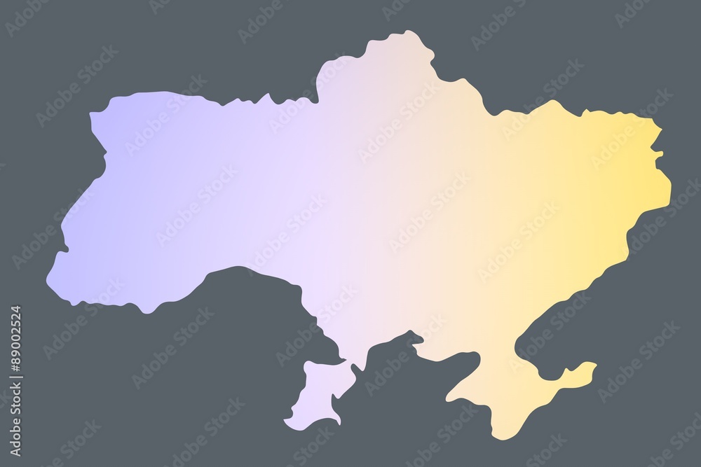 Map of Ukraine isolated on grey background