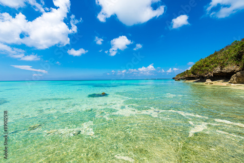 Fototapeta Naklejka Na Ścianę i Meble -  Blue sky and beautiful coast, Okinawa, Japan