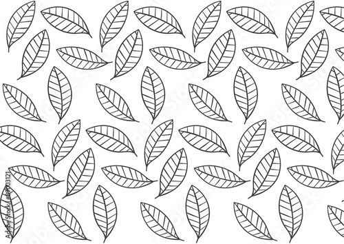 isolated white stylized leaf pattern. Vector illustration