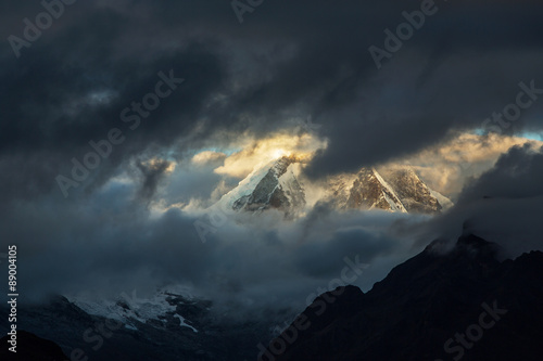 Beautiful mountain scenery in the Andes, Peru, Cordiliera Blanca photo