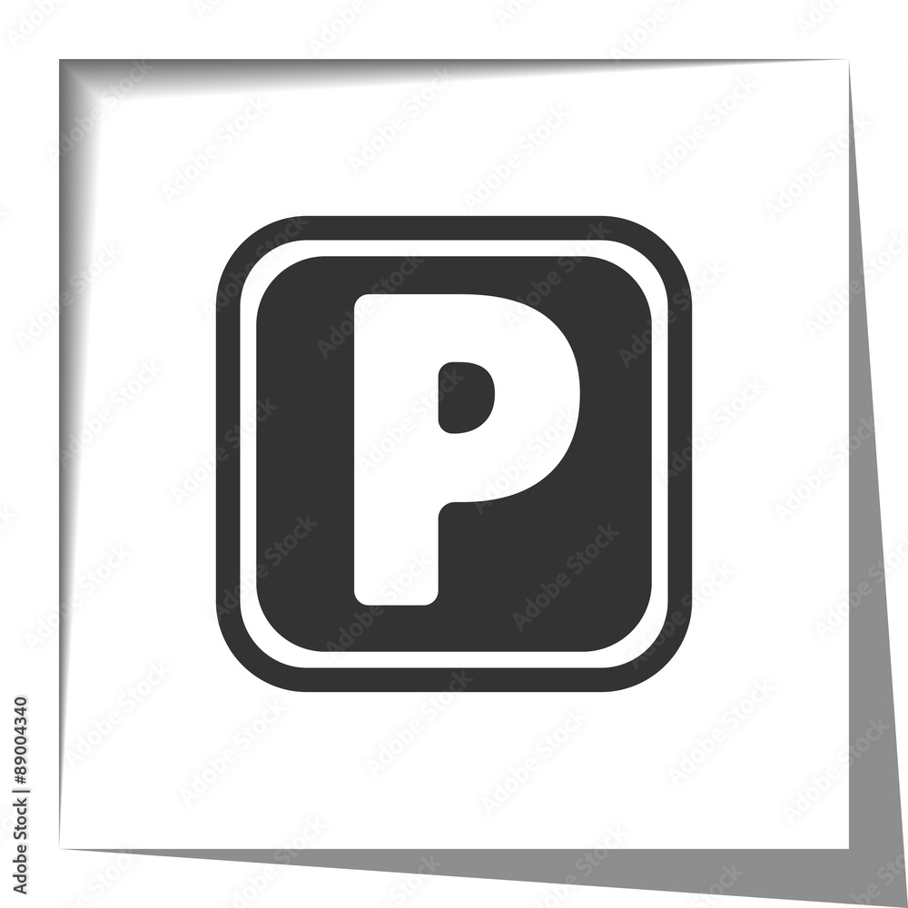 Parking icon with cut out shadow effect Parking icon with cut out shadow effect