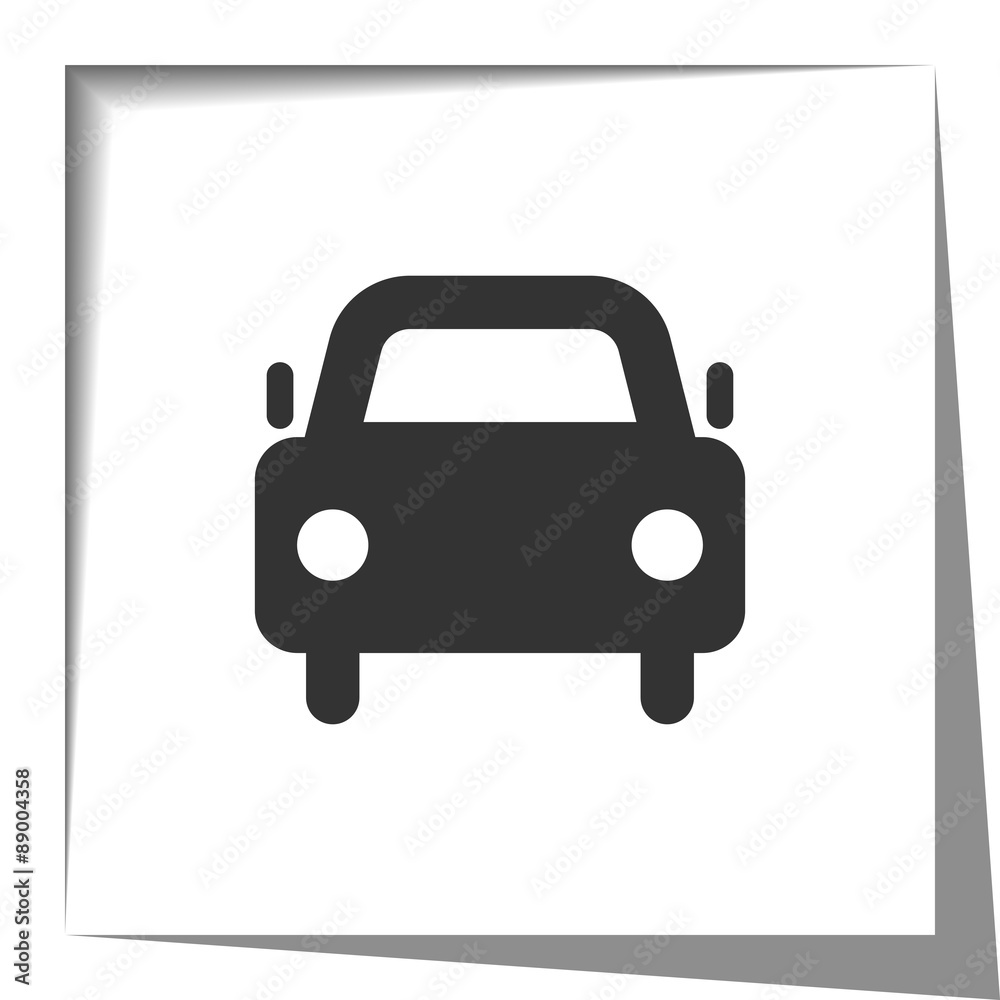 Car icon with cut out shadow effect