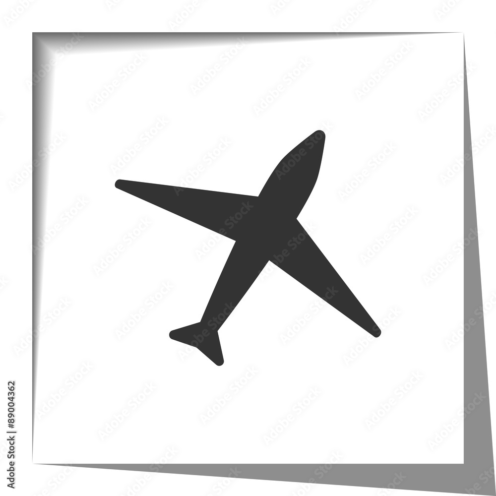 Airplane icon with cut out shadow effect