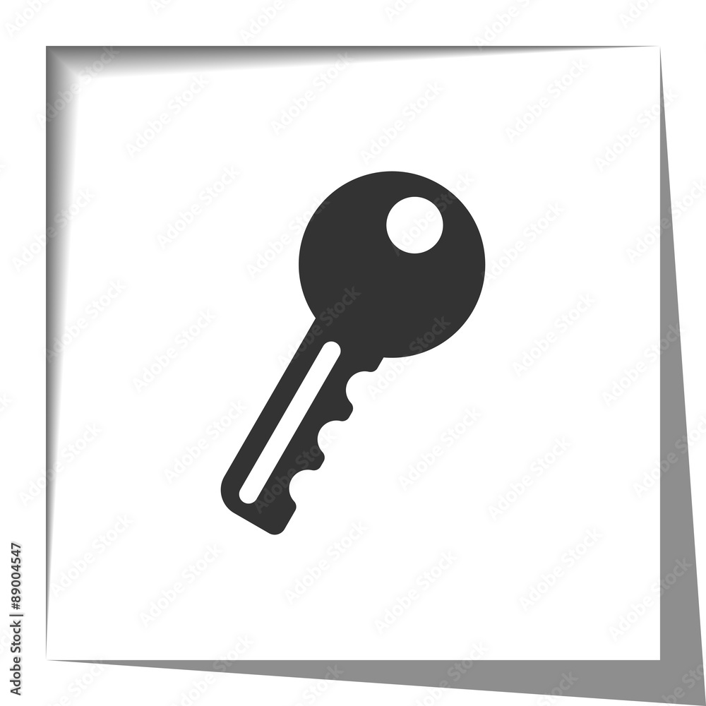 Key icon with cut out shadow effect Key icon with cut out shadow effect