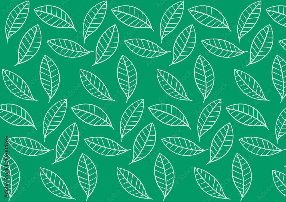 Fototapeta premium green stylized leaf pattern. Vector illustration