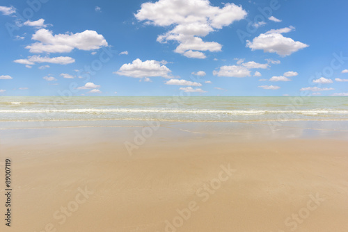 beach and sea with blue sky