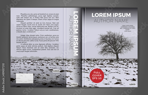 Full book cover design. Vector.