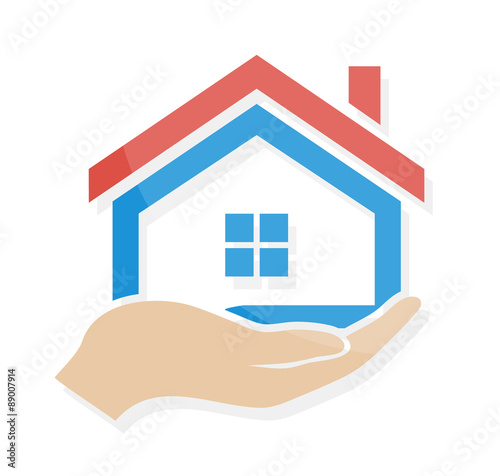 House in hand logo or icon