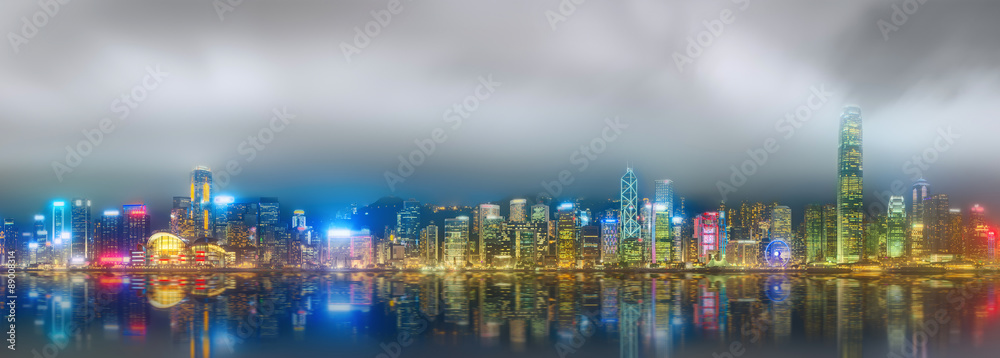 Panorama of Hong Kong and Financial district Panorama of Hong Kong and Financial district
