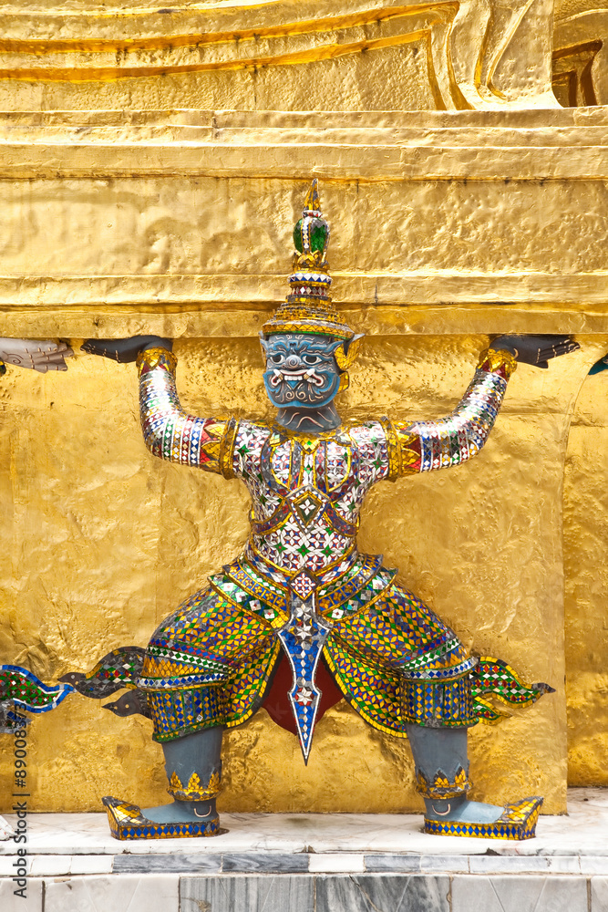 Statue of Giant Guardian in historic temple of Thailand