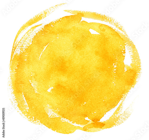 Yellow watercolor background.