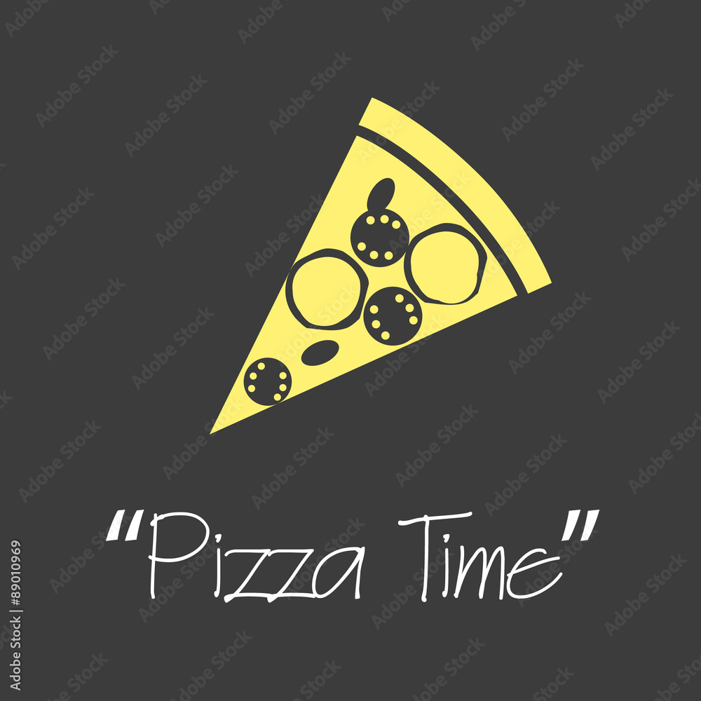 it is pizza time symbols simple banner eps10 it is pizza time symbols simple banner eps10