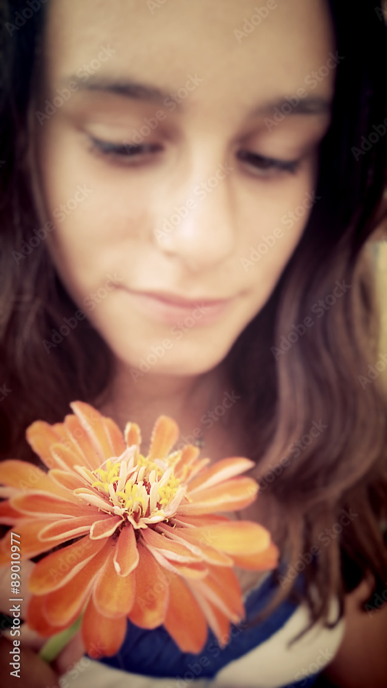 Girl and flower Girl and flower