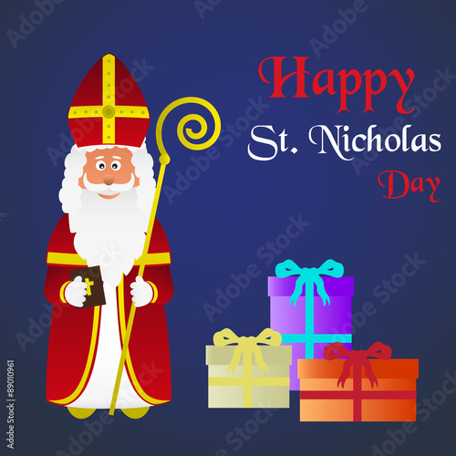 colorful vector saint Nicholas character holiday eps10