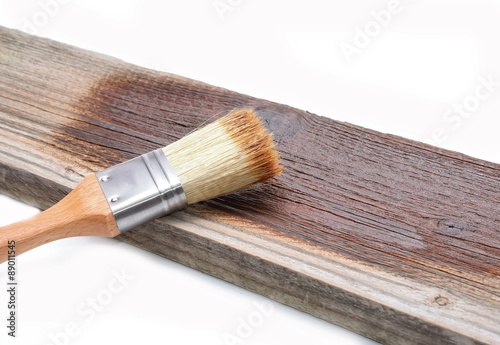Paint brush on wood