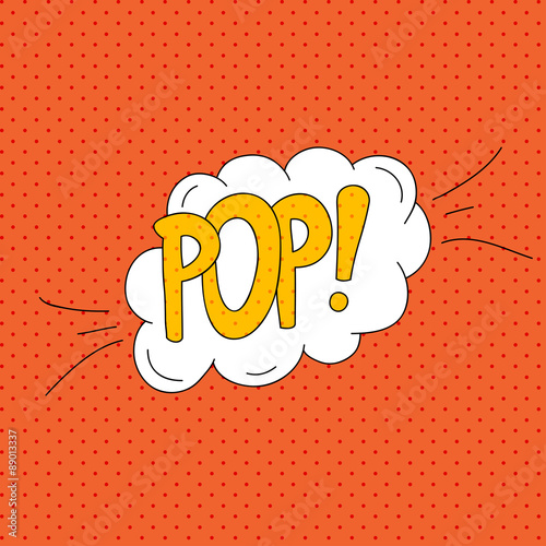 Comics pop art style blank layout template with clouds beams. Co