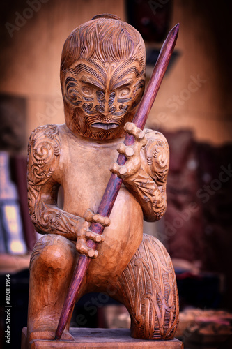 Maori wood carving, New Zealand