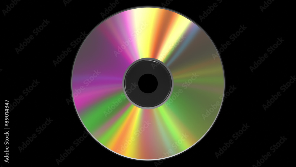 Iridescent CD DVD Disk. 3D Animation. Loop. Alpha Matte. 4k. 3840x2160. 
