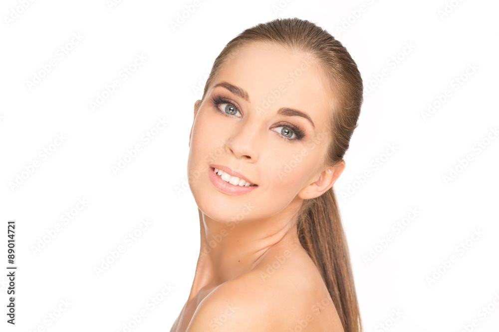 Portrait of beautiful young blond woman with clean face Portrait of beautiful young blond woman with clean face