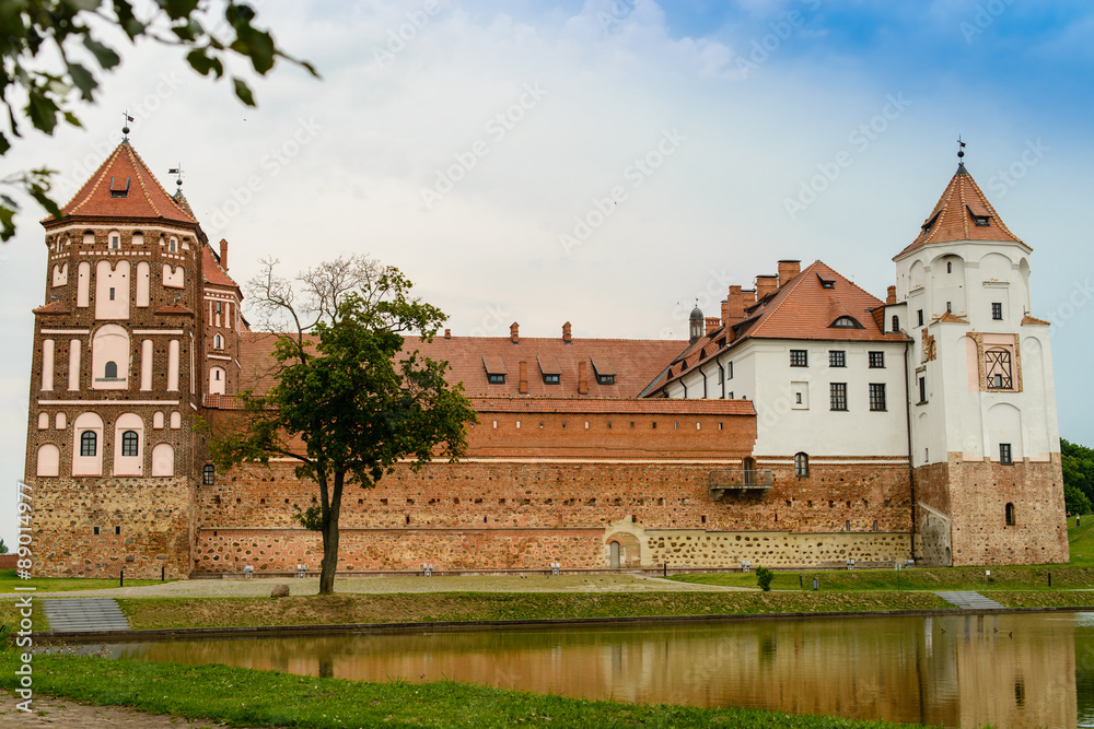 Medieval Mirskiy castle in Mir. Grodno region. Belarus