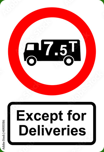 Road traffic order sign No HGV vehicles