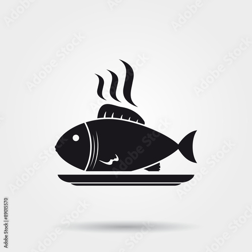 Fish on plate icon