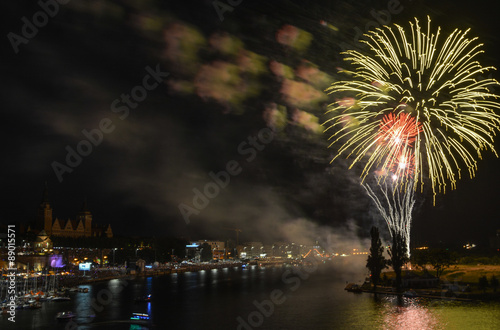 Obraz na płótnie Pyromagic Szczecin 2015 - Fireworks w salonie