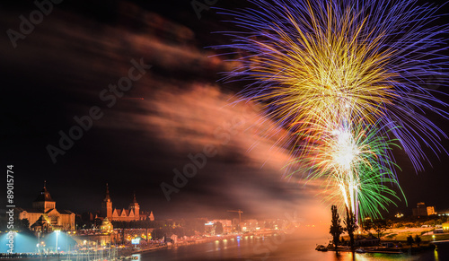 Obraz na płótnie Pyromagic Szczecin 2015 - Fireworks w salonie