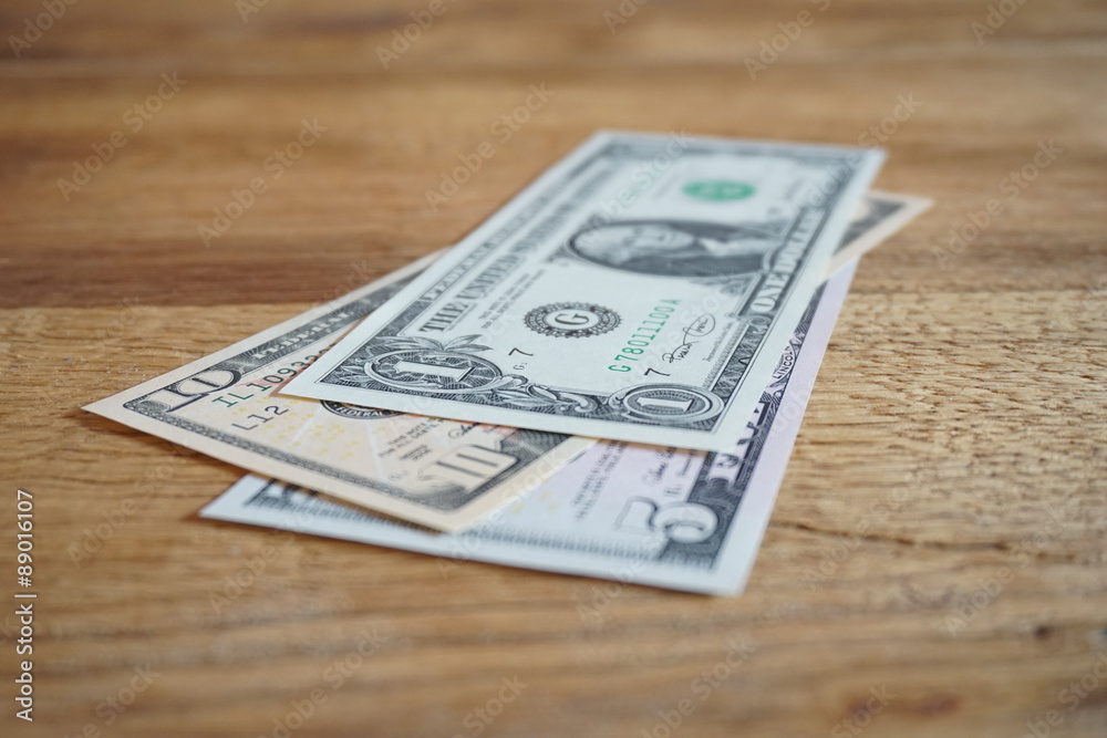 Dollar bills and coins Banknote Geldschein Dollar bills and coins Banknote Geldschein